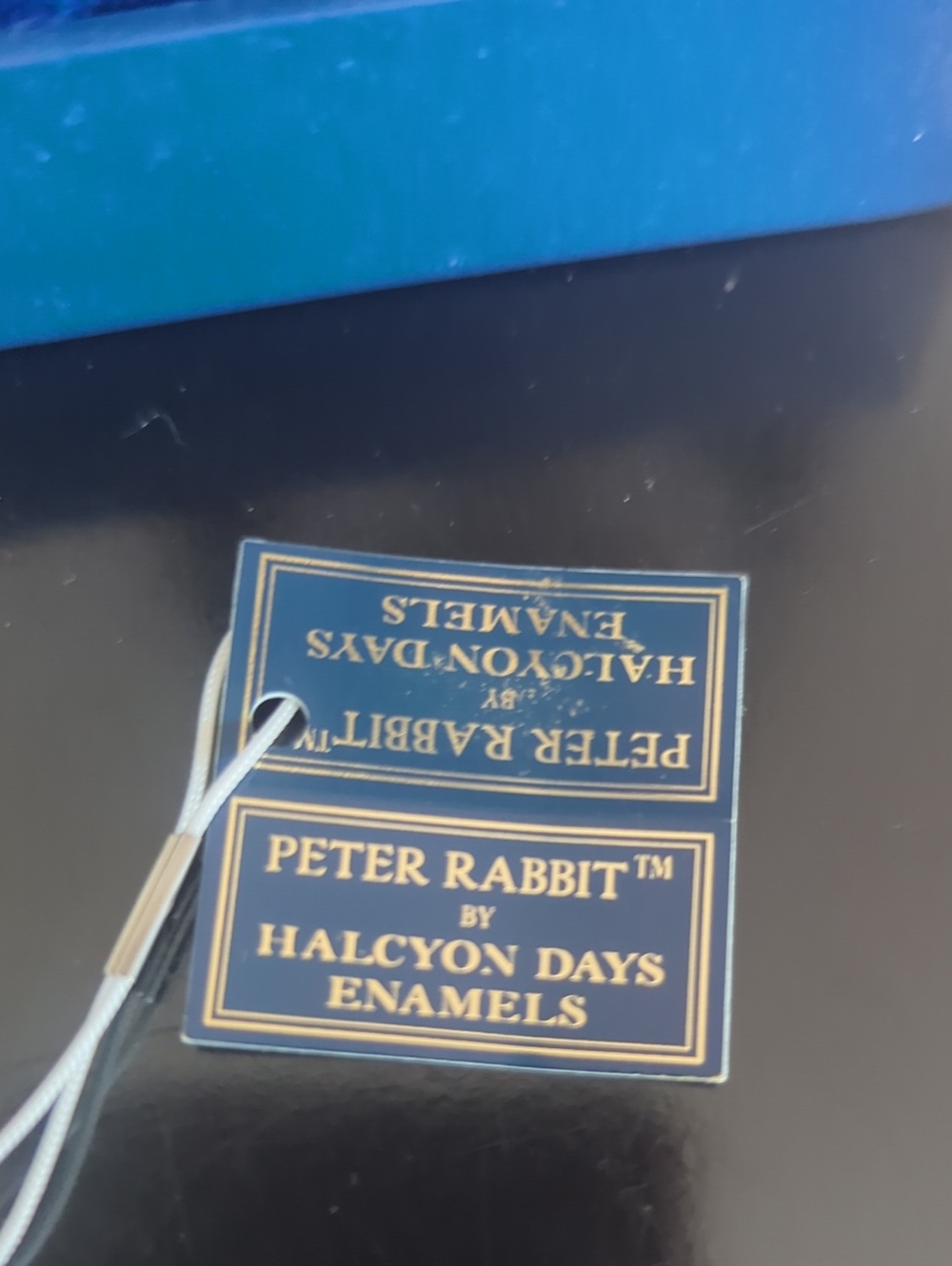 Halcyon days Blue and Gold Enamel Peter Rabbit Egg Trinket Box - Picture 3 of 6